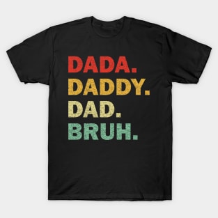 Retro Groovy Dada Daddy Dad Bruh Funny Fathers DaD T-Shirt